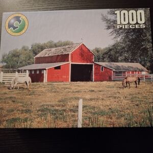 1000 Piece Puzzle with Scenic Red Barn